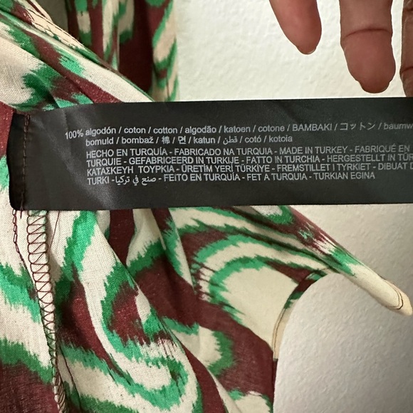 ZARA The Selena Blouse Long Sleeves Green Cotton Small BNWT - Picture 5 of 7